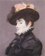 Edouard Manet Portrait de Jeanne Martin au Chapeau orne d'une Rose oil painting